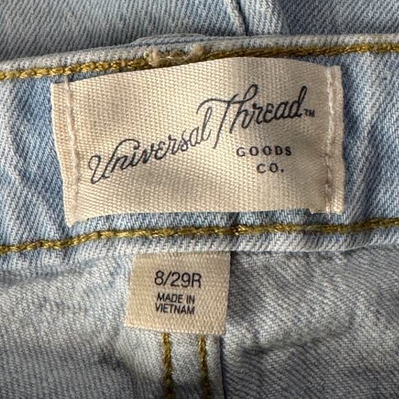 Universal Thread SZ 8/29 Curvy Vintage Straight Jeans Button-Fly Distressed Blue - Picture 7 of 10